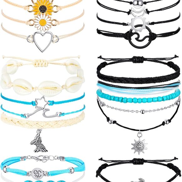 Jewelry - 21 Pieces Surfer Wave Bracelet Ocean Wave Adjustable Waterproof Handmade Friends